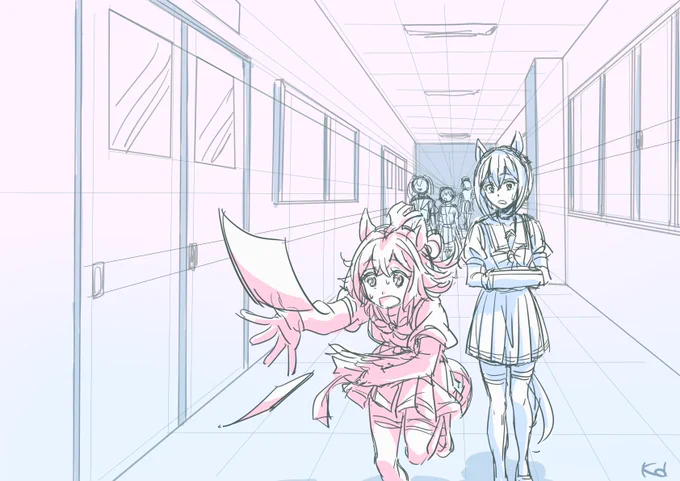 簡単な構図とラフで申し訳ないのですがこういうのを沢山描いてますせっかくなのでクラザリを入れてみました 