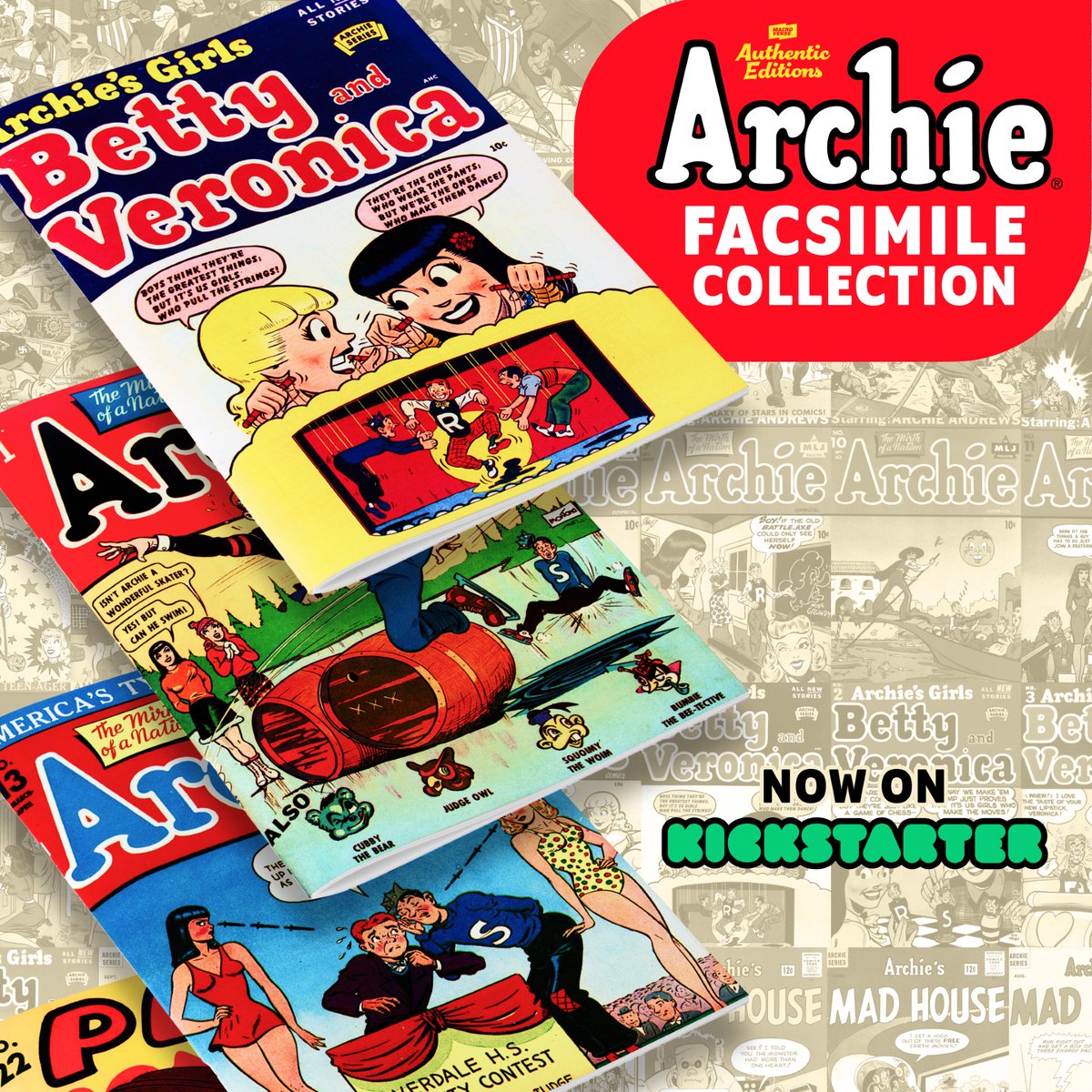 Authentic Editions' Archie Comics Golden Age Facsimile Collection launches today, bringing you officially licensed replicas of key classic issues! kickstarter.com/projects/macro… <a href="/macroverse/">Macroverse ⚡️</a>