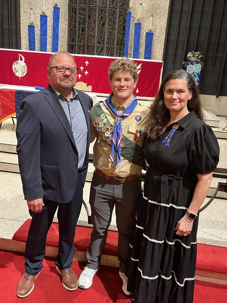 Extremely proud of our newest Eagle! Congratulations Gus!  Excited to see you soar.🦅. #proudscoutmom