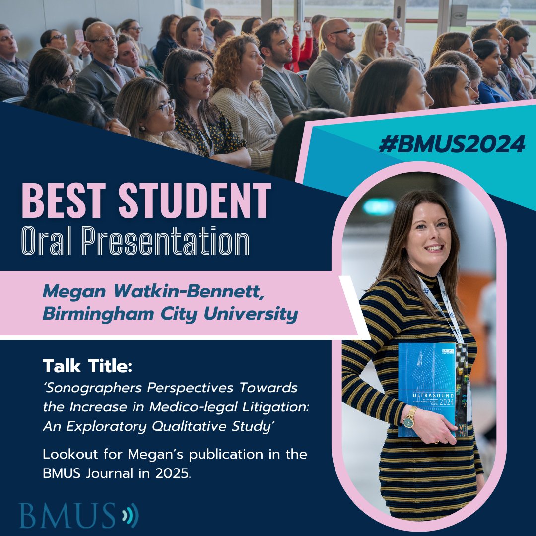 BMUS_Ultrasound's tweet photo. Congratulations to Megan Watkin-Bennett for winning the award for Best Student Oral Presentation! https://t.co/Cex5PHL3bP