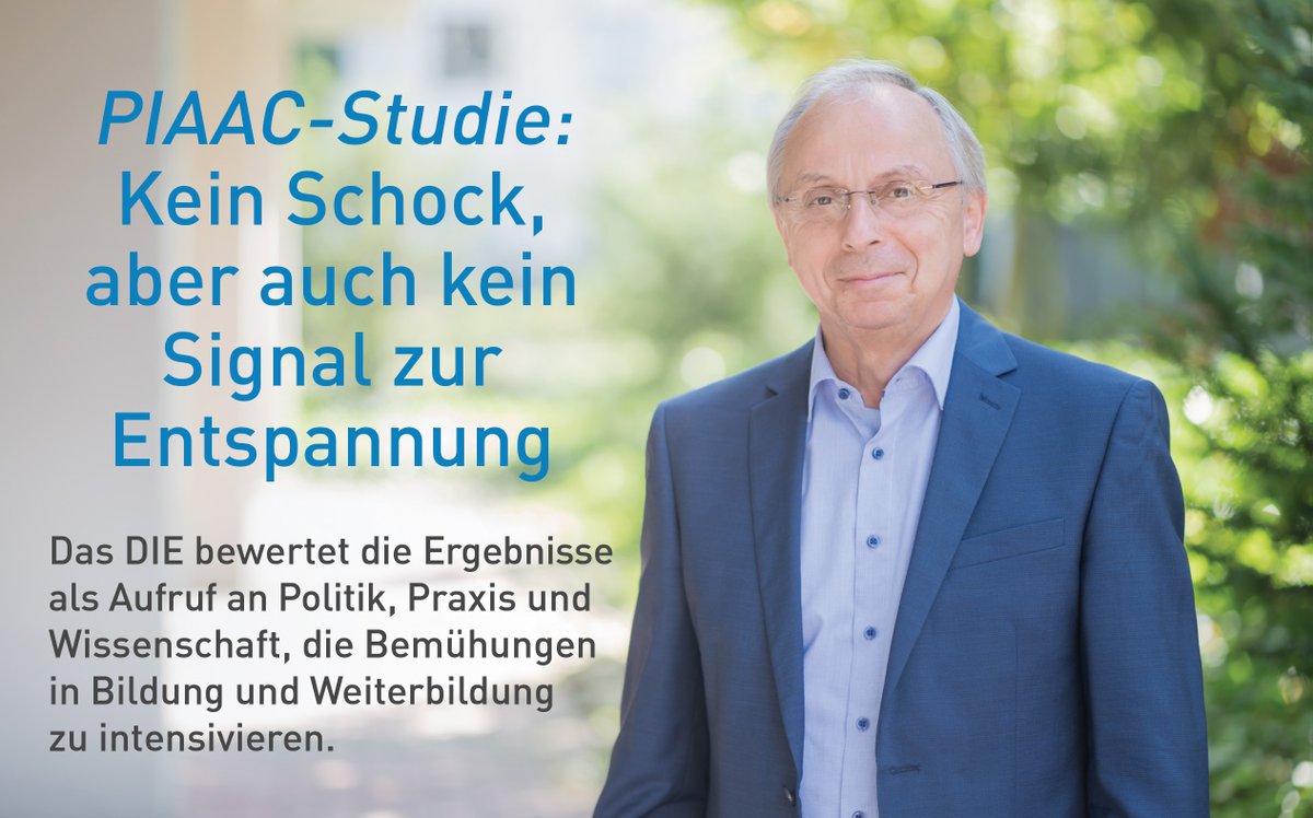 #PIAAC-Studie 2023: Ein Weckruf! 1/5 der Erwachsenen in Deutschland hat zu geringe Lese- und Mathekompetenzen. Das sozioökonomische Gefälle wächst. DIE-Forderung: Politik, Praxis und Wissenschaft müssen mehr tun.  Mehr Infos: t1p.de/hnbse #Weiterbildung