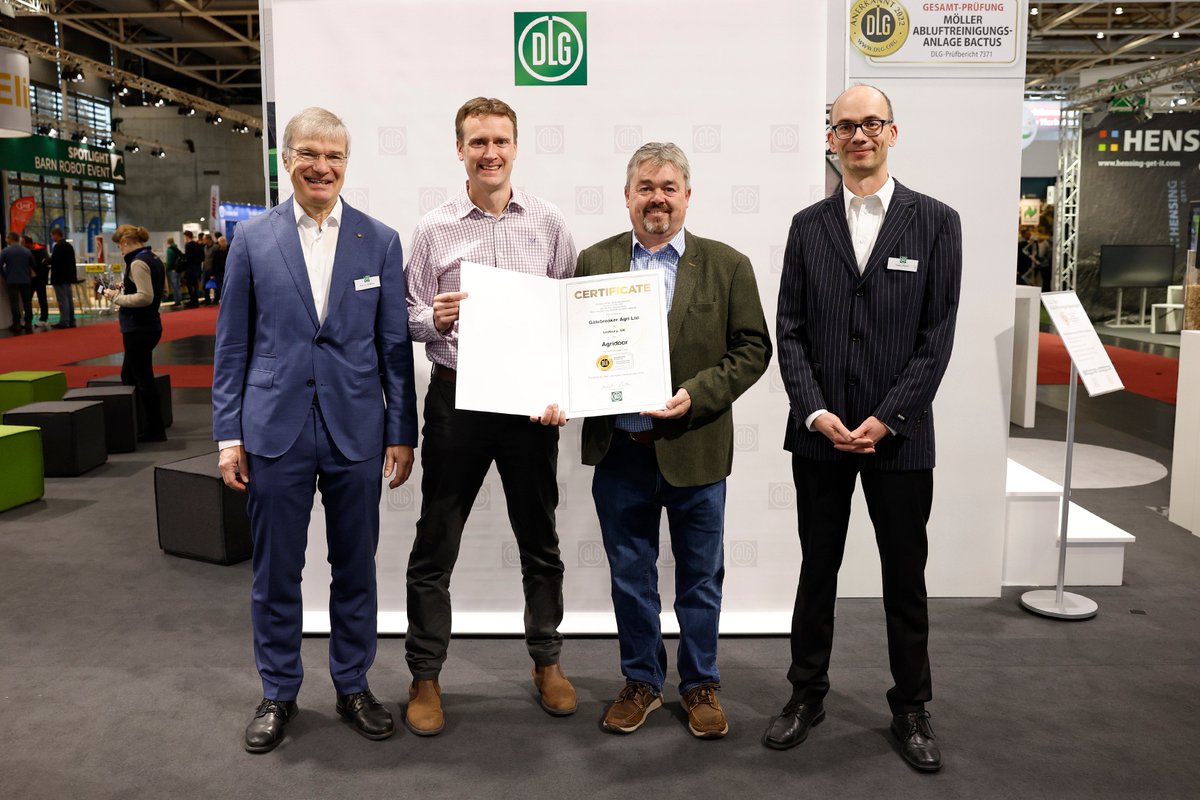 We’re thrilled to announce that our Agridoor has been re-certified by the <a href="/DLGeV/">DLG e.V.</a>—a prestigious recognition of safety and robustness across Europe.
Stay tuned for more updates from <a href="/EuroTier/">EuroTier</a> #DLGCertified #Agridoor #Innovation #EuroTier2024 #SafetyFirst #Teamwork