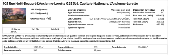 stephanebruyere's tweet image. Ancienne-Lorette. Unifamiliale. Prix demandé : 399,900$. Vendue 500,000$. Acquisition le 2020-06-15 pour 315,000$ #immobilier #staging #latino #immigration
