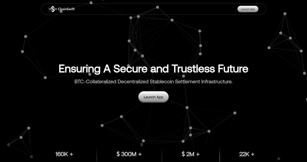 ChainSwift is a global, secure, and omni-chain interoperable payment system based on BTU, a Bitcoin-backed decentralized stablecoin, that can support billions of users. 

At ChainSwift, we ensure:
- Security: A trustless network executed purely through mathematics.
- Scalability:
