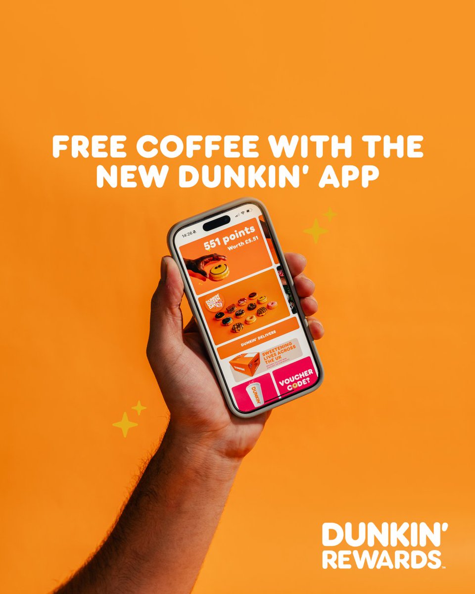 your Dunkin’ run just got better!

download the new Dunkin’ app for a free drink, plus a free donut for the first 1,000 who enter the voucher code - NEWAPPWHODIS