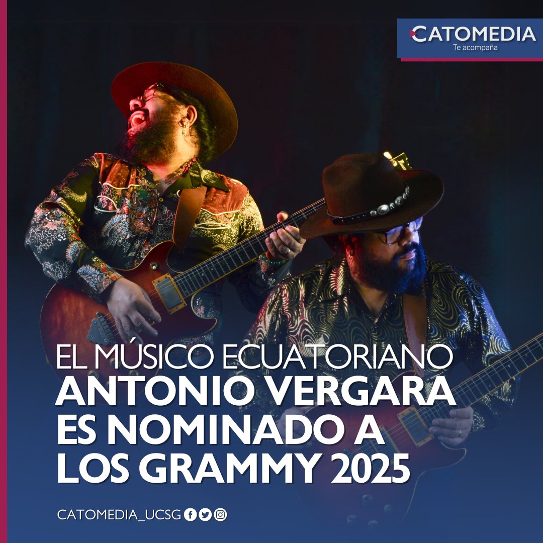 🇪🇨Ecuatorianos siguen haciendo historia

El músico🎶 Antonio Vergara está nominado a los prestigiosos Grammy 2025📀 en la categoría de Mejor Álbum de Blues Contemporáneo.

El guitarrista y productor no solo hace historia al ser el primer ecuatoriano en ser nominado a estos