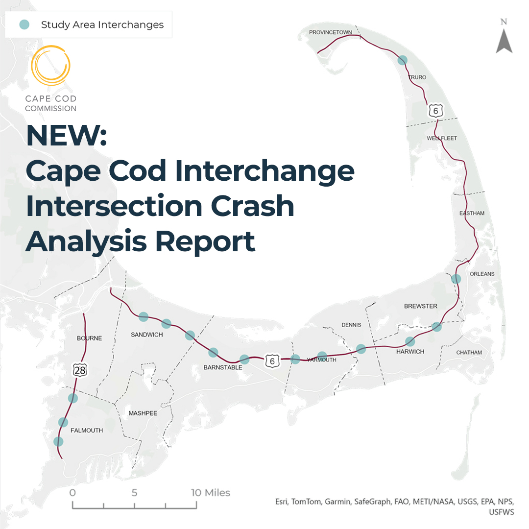 A new study conducted by the Cape Cod Commission focuses on the entrance and exit ramp intersections of the region's highway system, seeking to identify the highest crash intersections to better prioritize improvements and enhance roadway safety.  cccom.link/interchange