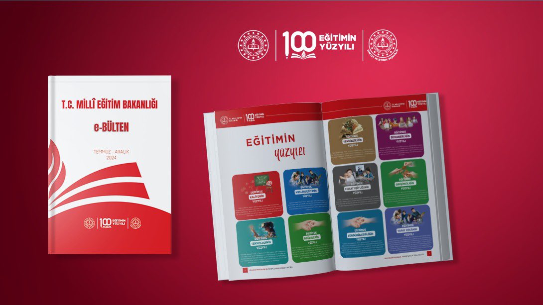 Bakanlığımız merkez teşkilatı tarafından Temmuz-Aralık 2024 döneminde hayata geçirilen seçili faaliyetlerin yer aldığı e-Bülten yayımlandı. Bültene ve diğer detaylara aşağıdaki bağlantıdan ulaşabilirsiniz. 🇹🇷 🇹🇷 🇹🇷 

🔗 meb.ai/U49V0c4

<a href="/Yusuf__Tekin/">Yusuf Tekin</a> 
<a href="/ercanturk28/">Ercan TÜRK</a> 
<a href="/tcmeb/">Millî Eğitim Bakanlığı</a>