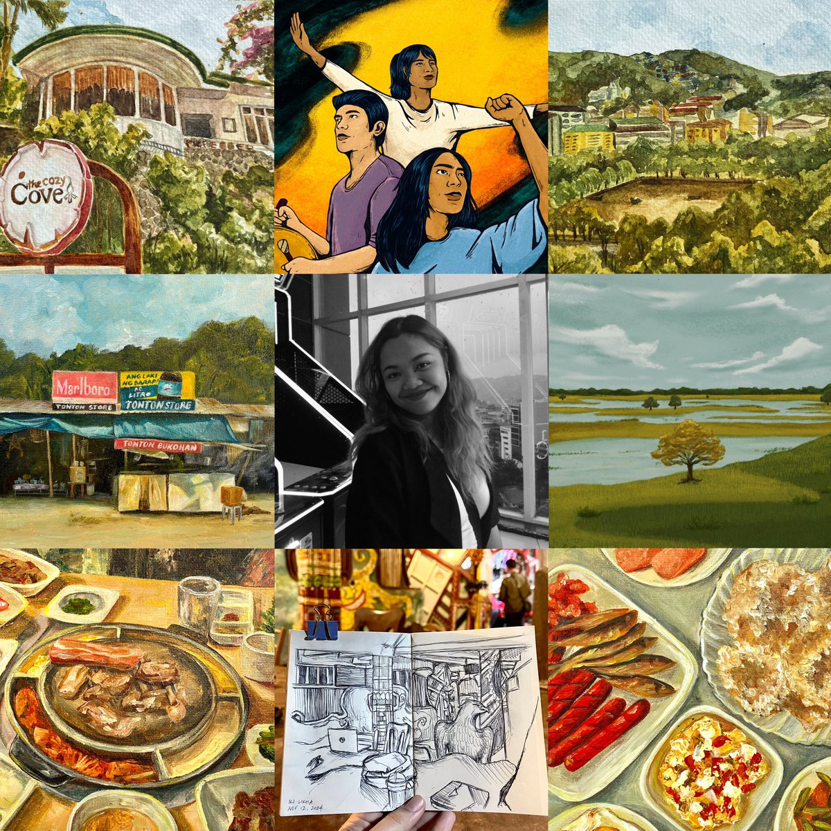 liyantamares's tweet photo. most of my works were commissions but im also slowly coming back to creating personal art this year! hooray for another #artvsartist2024 entry 💖💐 https://t.co/uvbeaSxwgZ