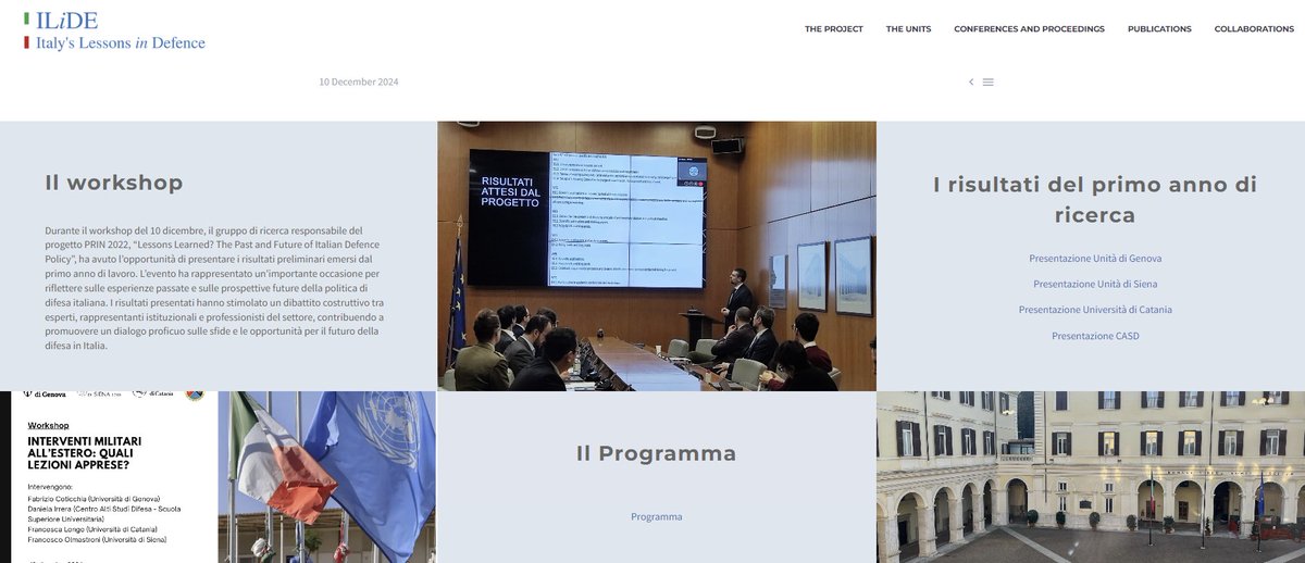 mazziottidicels's tweet photo. Da oggi è accessibile il sito di ILiDE. Il progetto, sviluppato da ricercatori di @UniGenova @unisiena @unict_it e del CASD coordinati da @FCoticchia, mira a comprendere quali sono le principali lezioni apprese nei passati 30 anni di operazioni fuori area
https://t.co/sWhFXDD6DL https://t.co/gDhyduNIaa