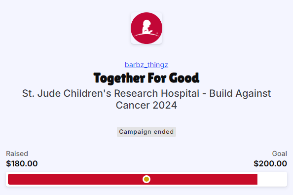 barbz_things's tweet photo. WE MANAGED TO RAISE 180 DOLLARS FOR ST. JUDE!

To everyone who donated: thank you SO MUCH!

And it all wouldn't be possible without @NorthKozar Quacktical, cheeky, Domi and @elderflowerlime - out amazing guests <3

Raffle will be resolved on stream tomorrrow!!! https://t.co/8UeelIwjqe