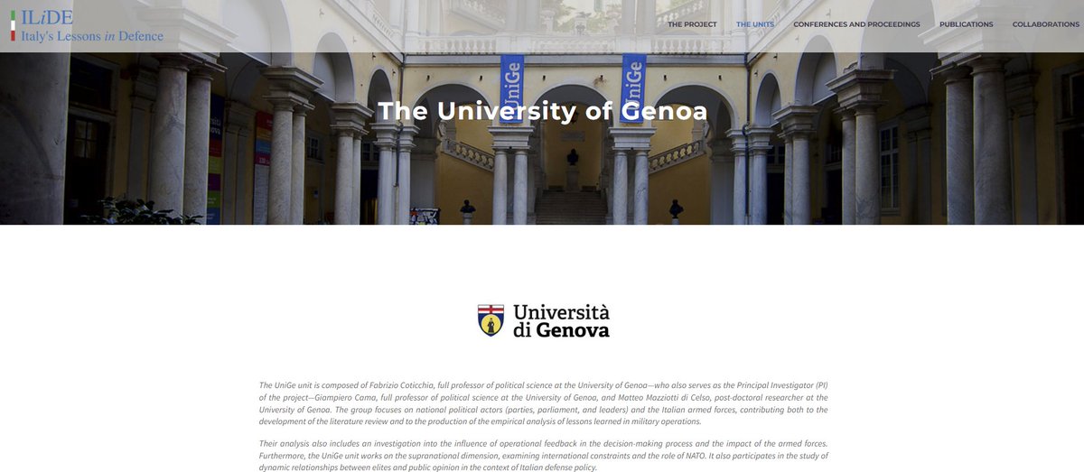 Matteo Mazziotti di Celso (@mazziottidicels) on Twitter photo Da oggi è accessibile il sito di ILiDE. Il progetto, sviluppato da ricercatori di <a href="/UniGenova/">Università di Genova</a> <a href="/unisiena/">Università di Siena</a> <a href="/unict_it/">Unict</a> e del CASD coordinati da <a href="/FCoticchia/">Fabrizio Coticchia</a>, mira a comprendere quali sono le principali lezioni apprese nei passati 30 anni di operazioni fuori area
italiandefence.org Da oggi è accessibile il sito di ILiDE. Il progetto, sviluppato da ricercatori di <a href="/UniGenova/">Università di Genova</a> <a href="/unisiena/">Università di Siena</a> <a href="/unict_it/">Unict</a> e del CASD coordinati da <a href="/FCoticchia/">Fabrizio Coticchia</a>, mira a comprendere quali sono le principali lezioni apprese nei passati 30 anni di operazioni fuori area
italiandefence.org