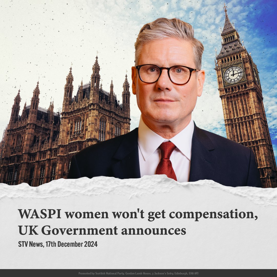 theSNP's tweet photo. 📢 Labour promised the WASPI women they would deliver justice.

🥀 Now they've entered government, they turned their back on them and have refused to deliver justice.

🤝 The SNP will continue to fight and campaign for the WASPI women to receive the justice they deserve. https://t.co/Vu9CMRE8Jl