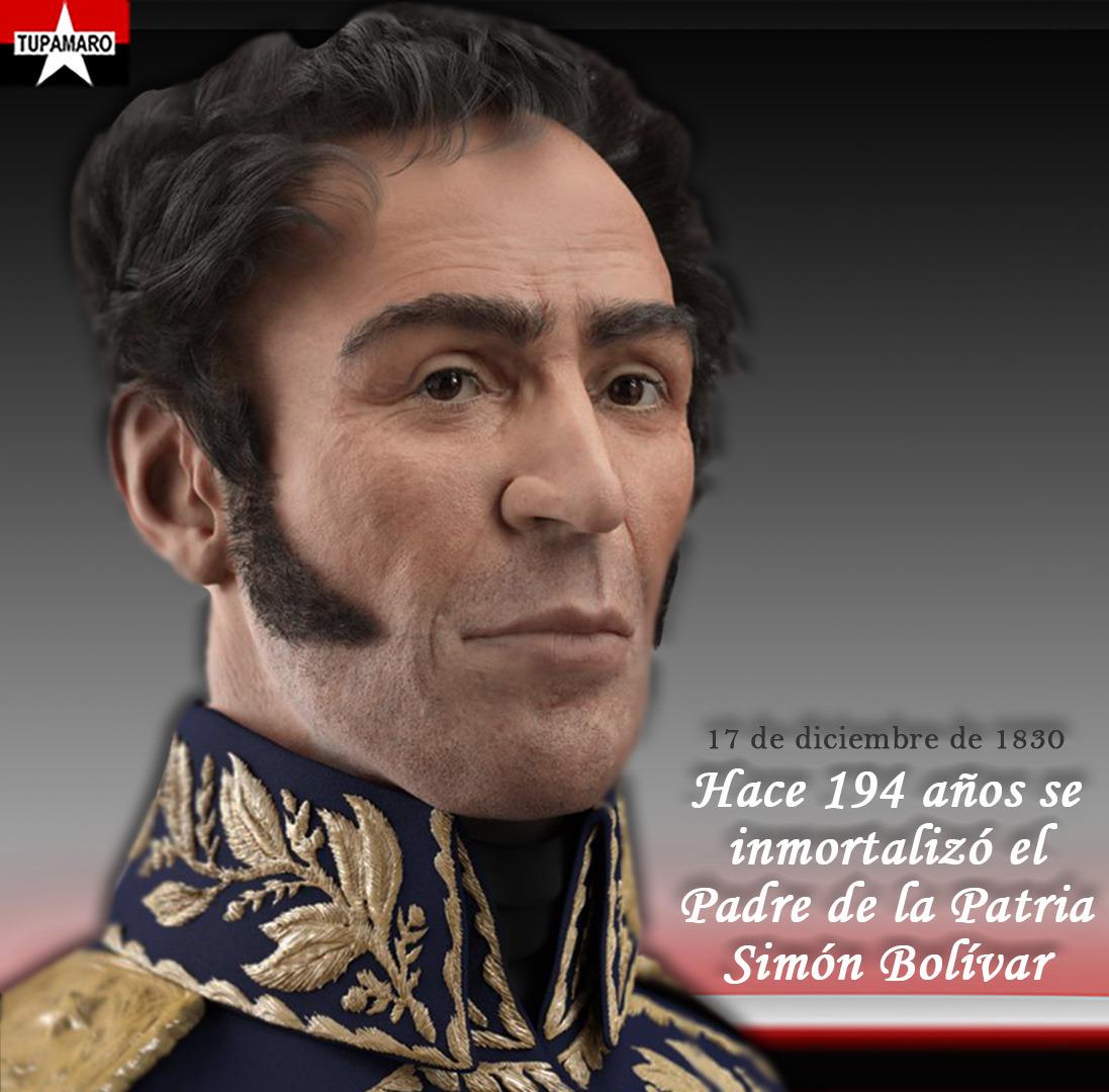 Y aunque su andar físicamente detuvo su paso. Él, continúa avanzando a caballo y con su espada por América Latina. Bolívar, continúa aquí en la lucha independentista y soberana de naciones como la nuestra, Venezuela. 🇻🇪

Al cumplirse, hoy 194 años de su partida a la eternidad.