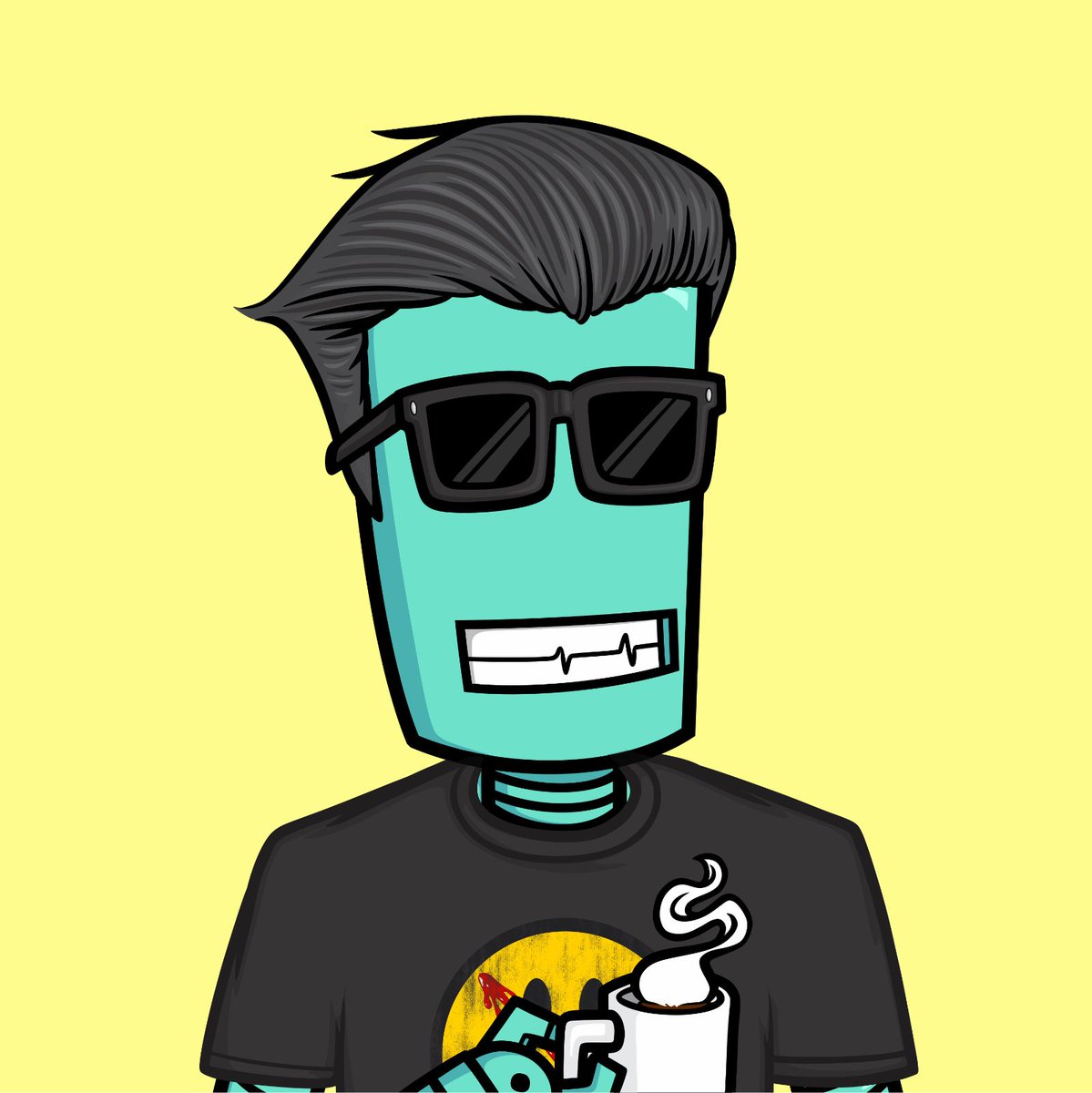UpsideDownOwl's tweet photo. GM from @RobotCityHigh! #NFT #PFP https://t.co/opjG6G7Zup