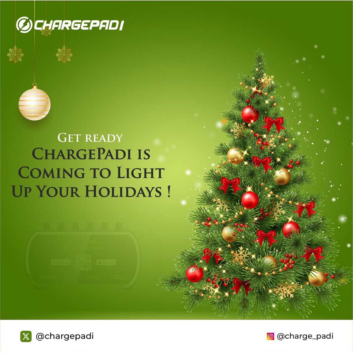 ChargePadi's tweet photo. The festive season is approaching, and we’re here to ensure low battery stress isn’t part of the celebration! ChargePadi is coming soon to keep you fully charged and connected through the holidays.

#ChargePadi #HolidayReady #StayConnected #TechConvenience #FestiveCharging https://t.co/cjXRD7rk8P