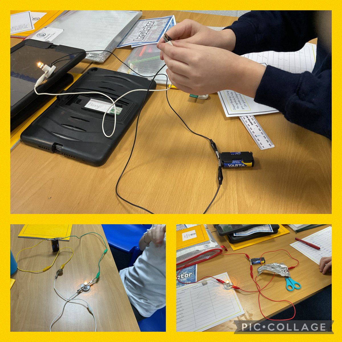 5Middlethorpe's tweet photo. This afternoon we have been testing materials to see if they are electrical connections or insulators #MiddlethorpePrimary #MiddlethorpeSTEM #MiddlethorpeY5 https://t.co/Y5crZzqBJD