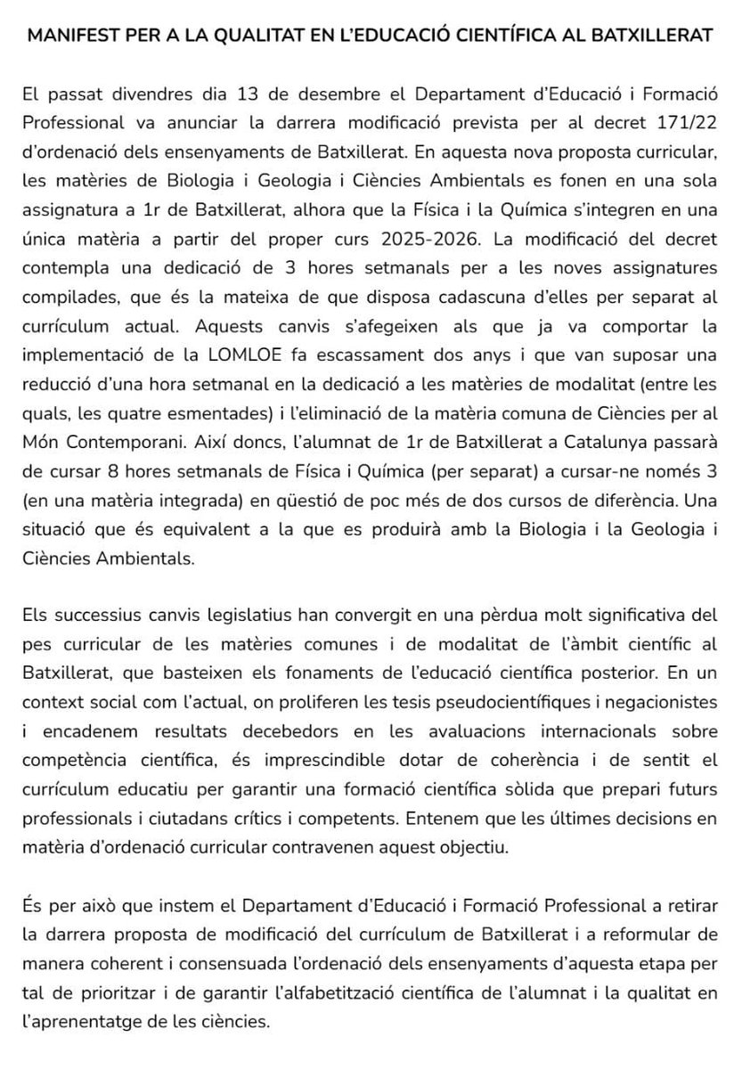 clareta_22's tweet photo. #ciènciesenperill https://t.co/MOVl445E1c