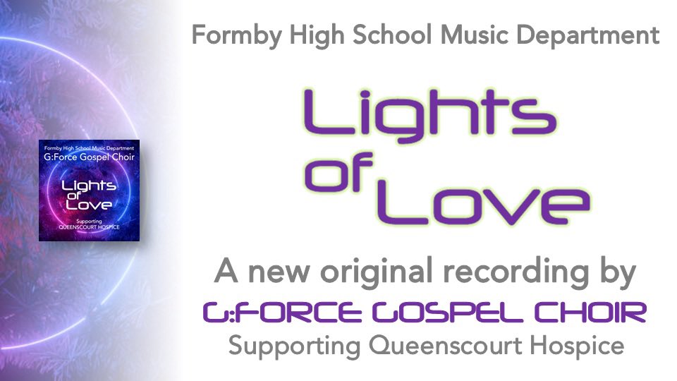 Today, we’re delighted to launch our Formby High School G:Force Gospel Choir 'Lights of Love' youtu.be/vusKqi8HFK0?si… supporting <a href="/QCHospice/">Queenscourt Hospice</a>