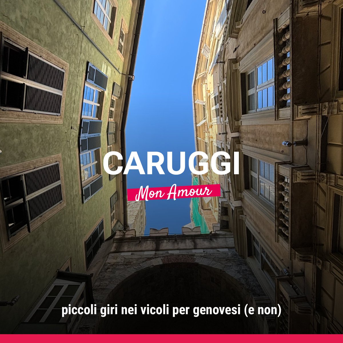 ComunediGenova's tweet photo. ➡#PIANOCARUGGI

Caruggi Mon Amour: piccoli giri nei vicoli per genovesi (e non).

📌Nel Sestiere di Prè, ecco 4 tappe, dal pomeriggio al tramonto: MEI, vico inferiore del Roso, via Pré, piazza Don Gallo, via del Campo.

#ponmetro #hubin https://t.co/Rc0NTAG6El
