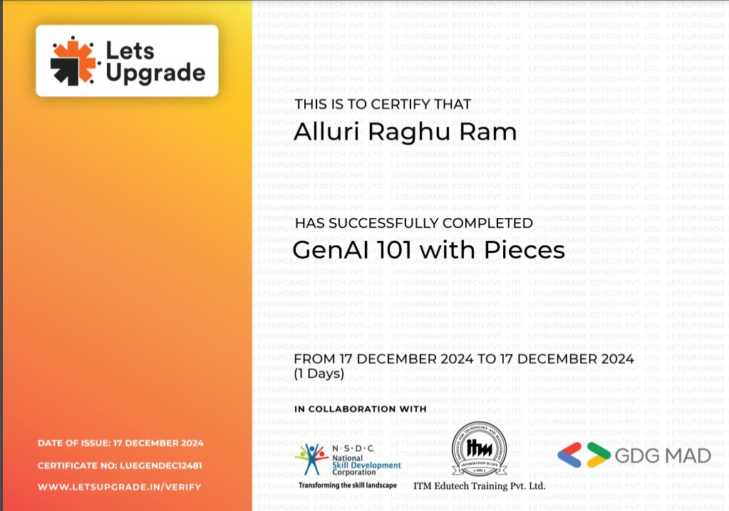 ARaghuRam12's tweet photo. Learning about Gen AI with @getpieces by @ialimustufa 

Learned about tools like Pieces OS &amp; Copilot to streamline workflows and boost productivity!🚀 Thanks to @ialimustufa sir for the practical insights that made integration easy.
#Productivity 
@LetsUpgrade_in #GenAIwithPieces https://t.co/lZCCveH8W4