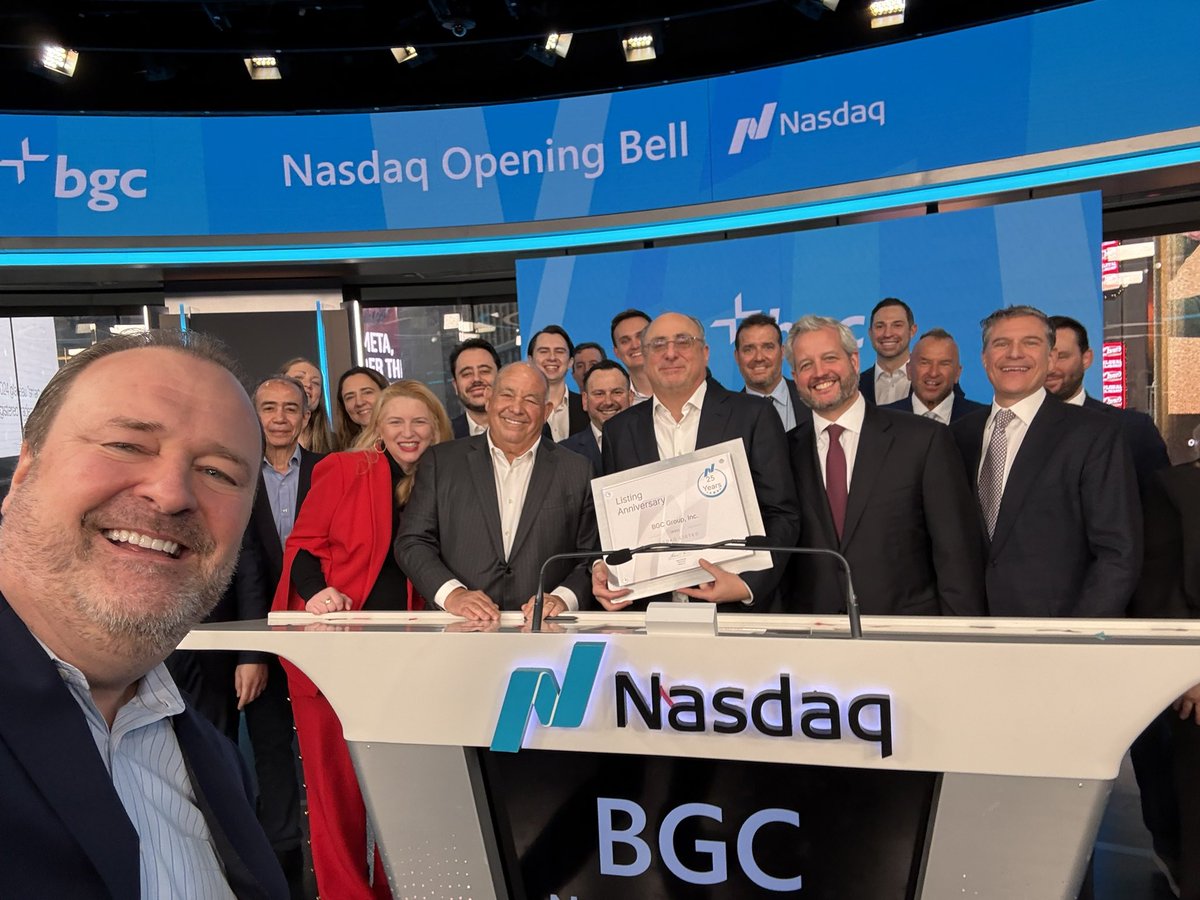So great to celebrate our 25 year listing partnership with BGC Group <a href="/howardlutnick/">Howard Lutnick</a> and the <a href="/NasdaqExchange/">Nasdaq Exchange</a> !!!