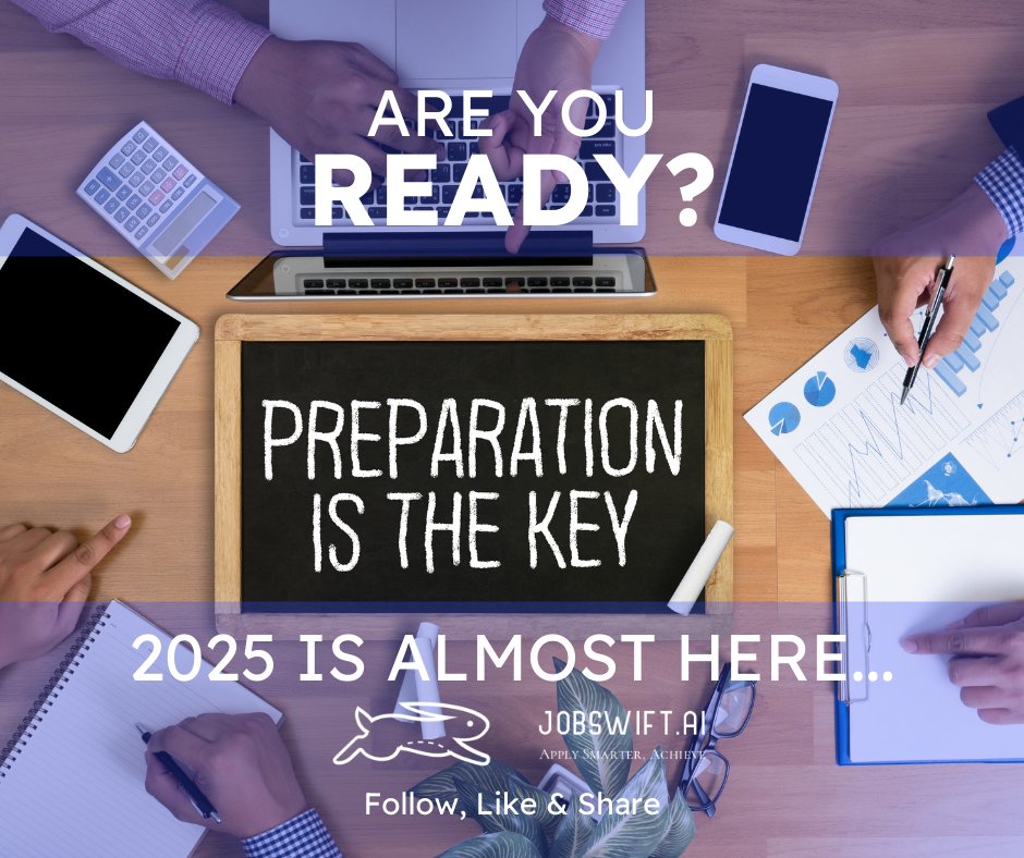 JobSwiftAI's tweet image. 14 days left to 2025.
Are you making the most of them? Job seekers, and entrepreneurs – now is the time to fine-tune your resume, optimize your applications with AI, and prep for 2025.
Finish the year strong!
#JobSearch #CareerGrowth #JobSwiftAI #hiring #recruitinnow…