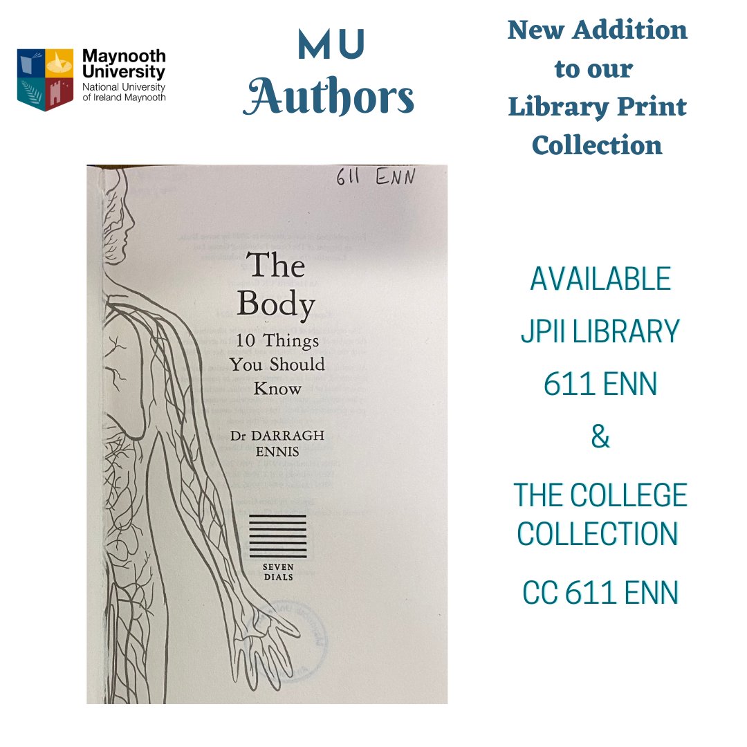 library_MU's tweet photo. New acquisition of a recent publication by a special ‘star’ alumnus of @maynoothuni Dr Darragh Ennis.
The body: 10 things you should know
Borrow or browse: https://t.co/u3vPXp1Zjj  
#MuAuthors
#MuLibraryNewArrivals https://t.co/b7ECAY5oEI