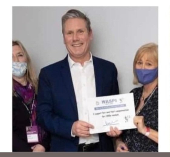 This is @KeirStarmer before his party was elected, holding a pledge saying he supports fair and fast compensation for #WASPIs.  However, having gained our votes and is now PM, he's changed his mind.  #Justice? #Honesty? #Truth? Lying bustards.