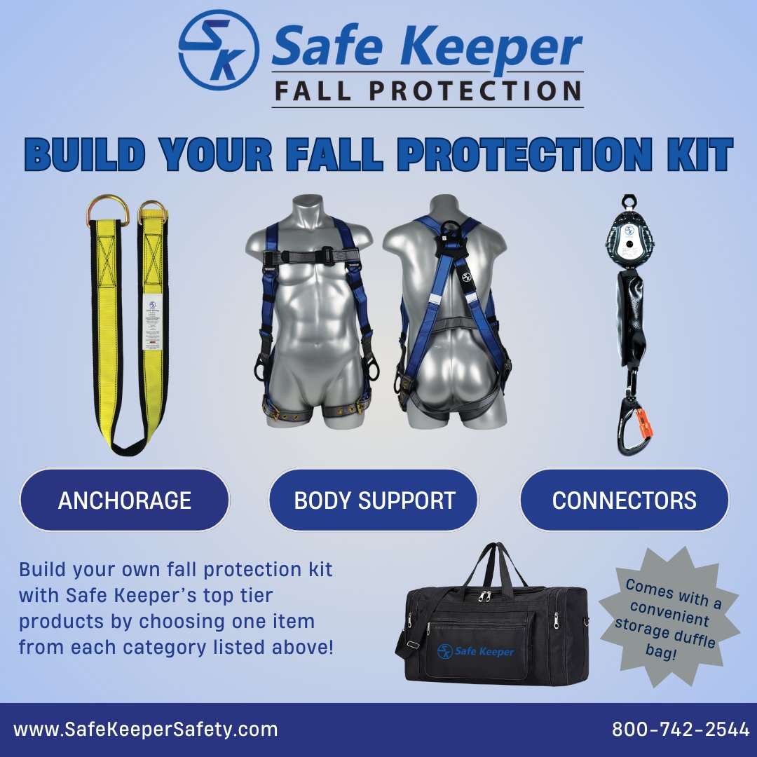 SafeKeeperSafe's tweet photo. Build your own fall protection kit and stay prepared this holiday season! Follow the ABCs to create a complete fall protection kit with Safe Keeper. All you need is Anchorage, Body Support and a Connector! https://t.co/EbpFRir1mP https://t.co/G6GlsCFqsW