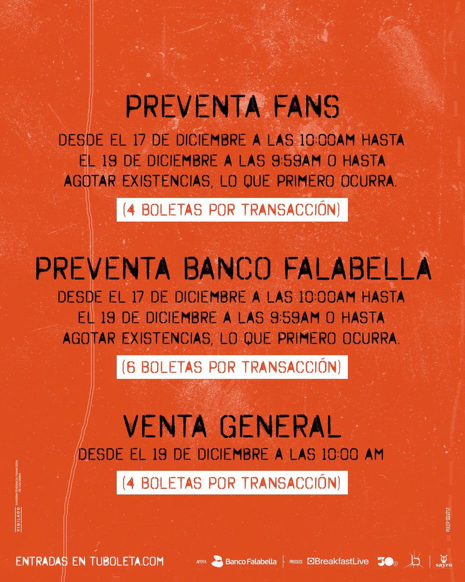 musictrendscol's tweet photo. 🚨 YA A LA VENTA 🚨

A partir de este momento inicia la Preventa Fans y Falabella para SYSTEM OF A DOWN en Colombia 🇨🇴 

Código Preventa Fans: WAKEUP25 

Sigan las instrucciones en las imágenes para asegurarse de que su tarjeta esté activa y lista para ser usada ✨

Entradas ÚNICAMENTE en @Tuboletaoficial 🎫