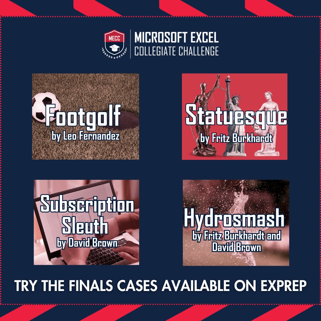 mecc_college's tweet image. 🏆 Think you can match the MECC finalists? All cases are now on ExPrep — challenge yourself! 💪
Log in to ExPrep and prove you’ve got what it takes! ⏱️
#ExcelChallenge #MECC #ExPrep #ChallengeYourself