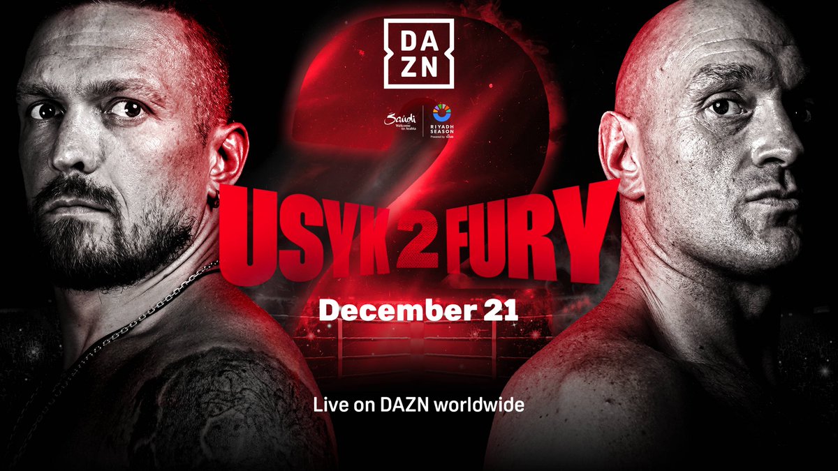 LGUK's tweet image. The best on the planet collide this Saturday, available on the DAZN app on your LG TV.

To celebrate this heavyweight showdown, we've partnered with DAZN to offer you the chance to win 1 of 3 DAZN 1 year subscriptions.

For a chance to win:
🥊 Like this post
🥊 Follow us