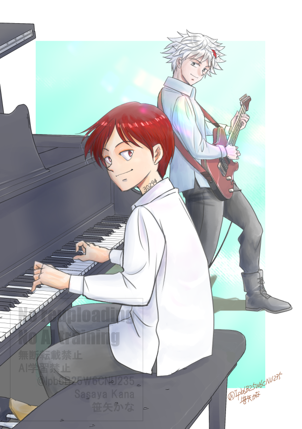 Ipb6B25W6CNU235's tweet photo. ナット、おたおめ！
お祝いっぽくない絵でゴメン。
扉絵に出てくるこの組み合わせが気に入ってて…。
二人のライブとか聴きに行きたい！ https://t.co/fc0eWDJq0m