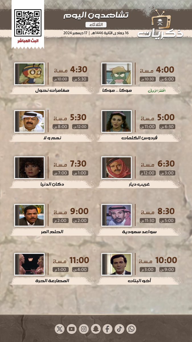 شكرا للزملاء في #هيئة_الإذاعة_والتلفزيون على اعادة حلقات من #برنامج_مهنة ومستقبل الذي كنت أقدمه قبل ٣٢ عاما كان الضيوف يتحدثون في قناة-ذكريات عن تطلعاتهم للمستقبل اقترحت علي ابنتي منار ان ابحث عن الضيوف واستضيفهم  مرة أخرى  لمعرفة مسارهم اليوم اعتقد انها#فكرة جيده