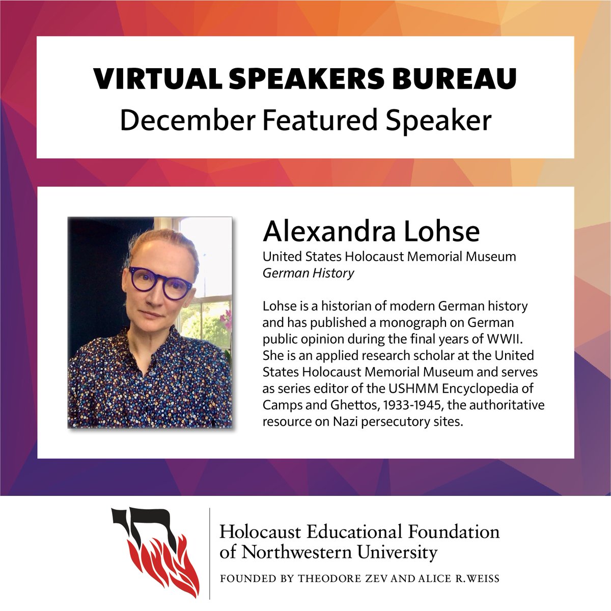 Want to enhance your Holocaust-related course?

Invite an expert!

More information here: hef.northwestern.edu/virtual-speake…