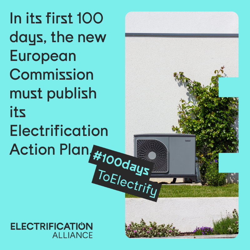 Elec_All's tweet photo. 🏢 To facilitate direct & #smartelectrification for end-users, Europe must electrify its buildings!
In its first 100 days, the 🆕 @EU_Commission must publish its Electrification Action Plan❗️
Join our #100daysToElectrify call ⚡️ 👇