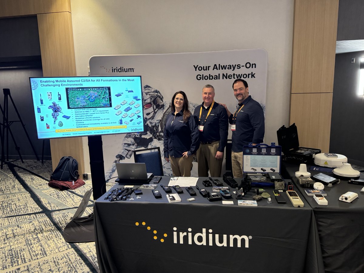 IridiumComm's tweet photo. Meet Iridium at @SIA_satellite #DoD #COMSATCOM Workshop π°οΈ
Learn about the Iridium & #IridiumConnected solutions that help enable mobile #CommandandControl (#C2) and #SituationalAwareness for all formations in even the most challenging environments β https://t.co/46q7HwNab8 https://t.co/VF4iKfMRxj