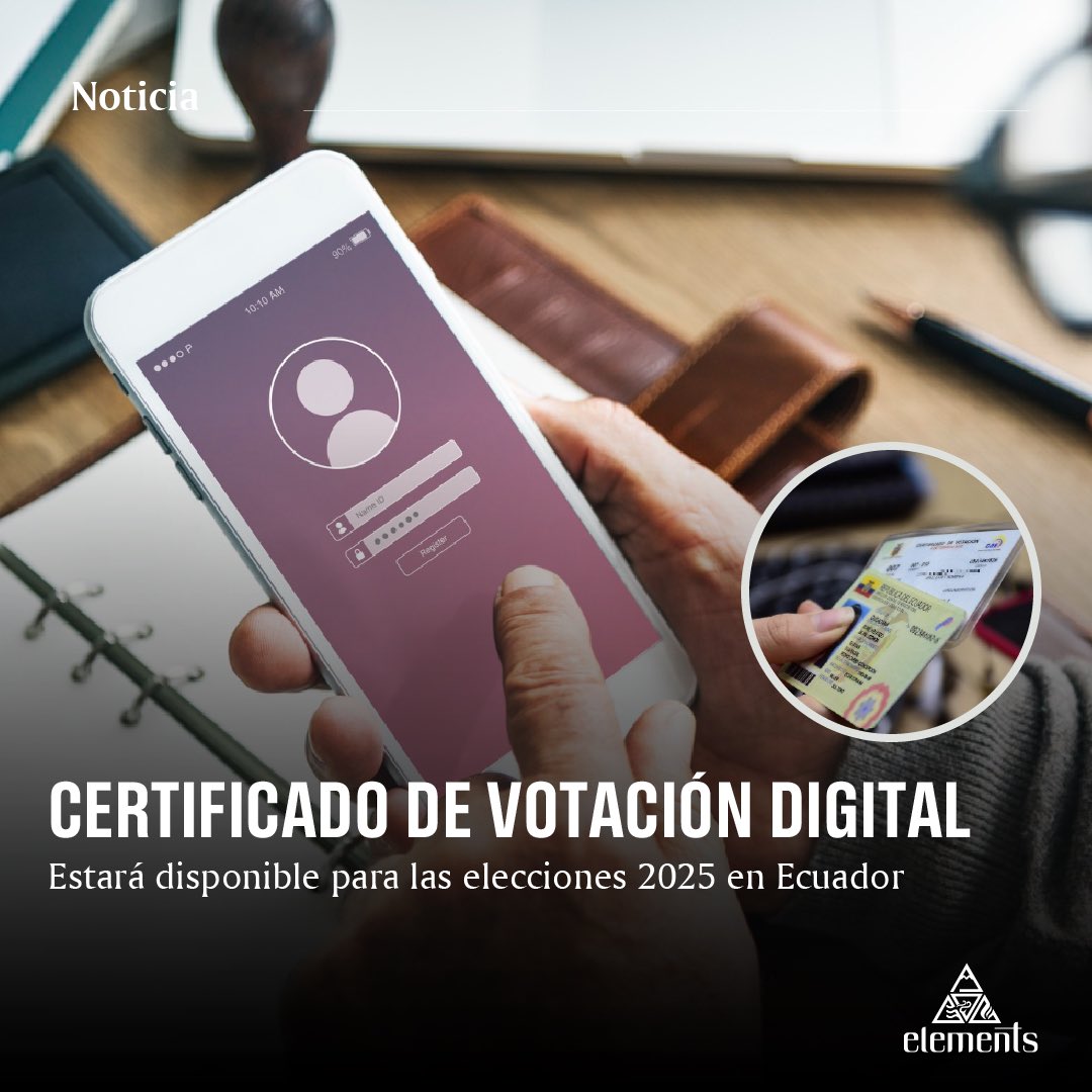 🗳️Las elecciones de 2025 en Ecuador traerán consigo una innovación tecnológica: el certificado de votación digital. 

📲Lee la nota completa aquí: bit.ly/41C4i7a

#certificado #votacion #digital #2025
