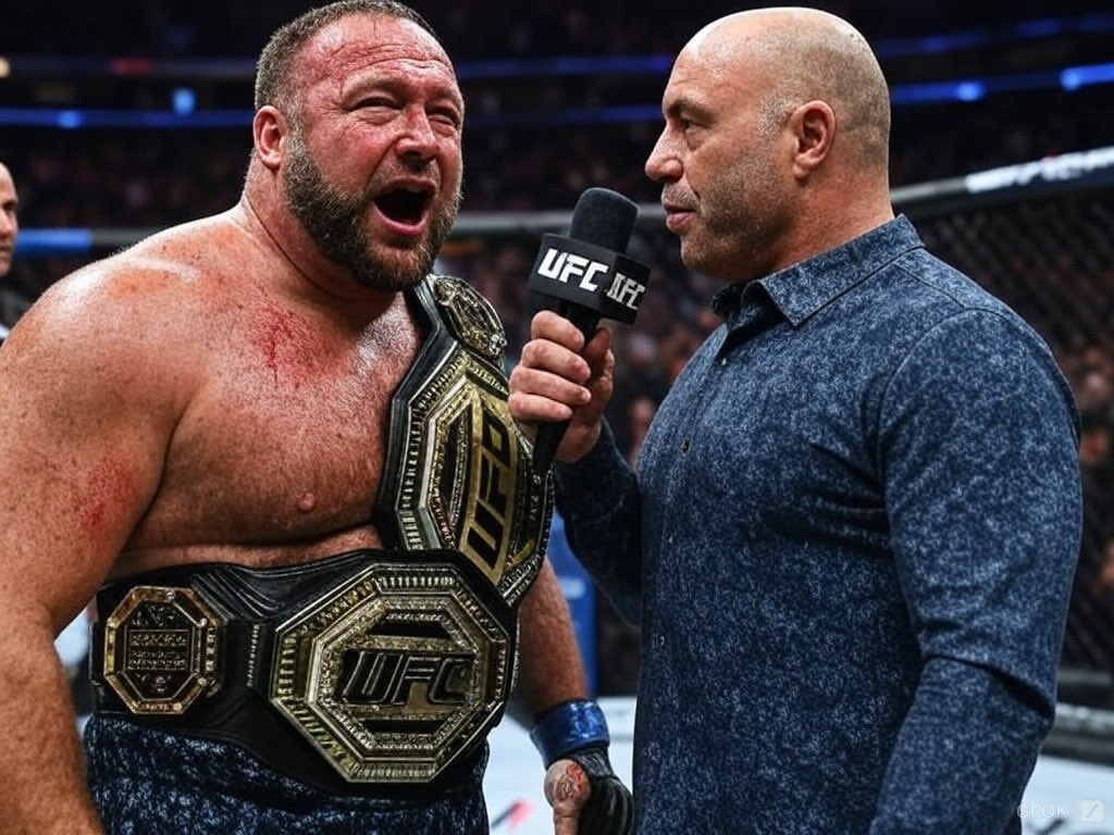 RareAlexJones's tweet photo. I'D LIKE TO TAKE THIS MOMENT TO APOLOGIZE TO ABSOLUTELY NOBODY.
THE DOUBLE CHAMP DOES WHAT THE FOOK HE WANTS.
#ufc #doublechamp #joerogan #jre #alexjones #interview #octagon #postfight #conormcgregor #khabib #GOAT #MMA #jonjones
@TheNotoriousMMA #thechampishere #JohnCena https://t.co/V3JXGnsckf