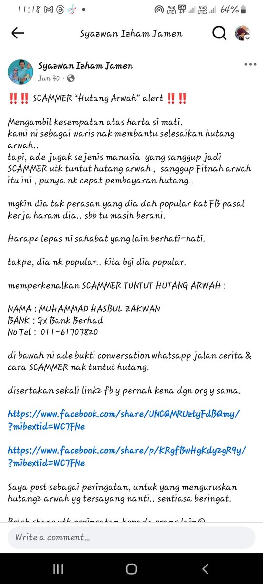 RhmahMN's tweet photo. @GrabMY please block this account. Scamming people using GX Bank https://t.co/fAmNA2QCa8 https://t.co/LHlrQAohTT