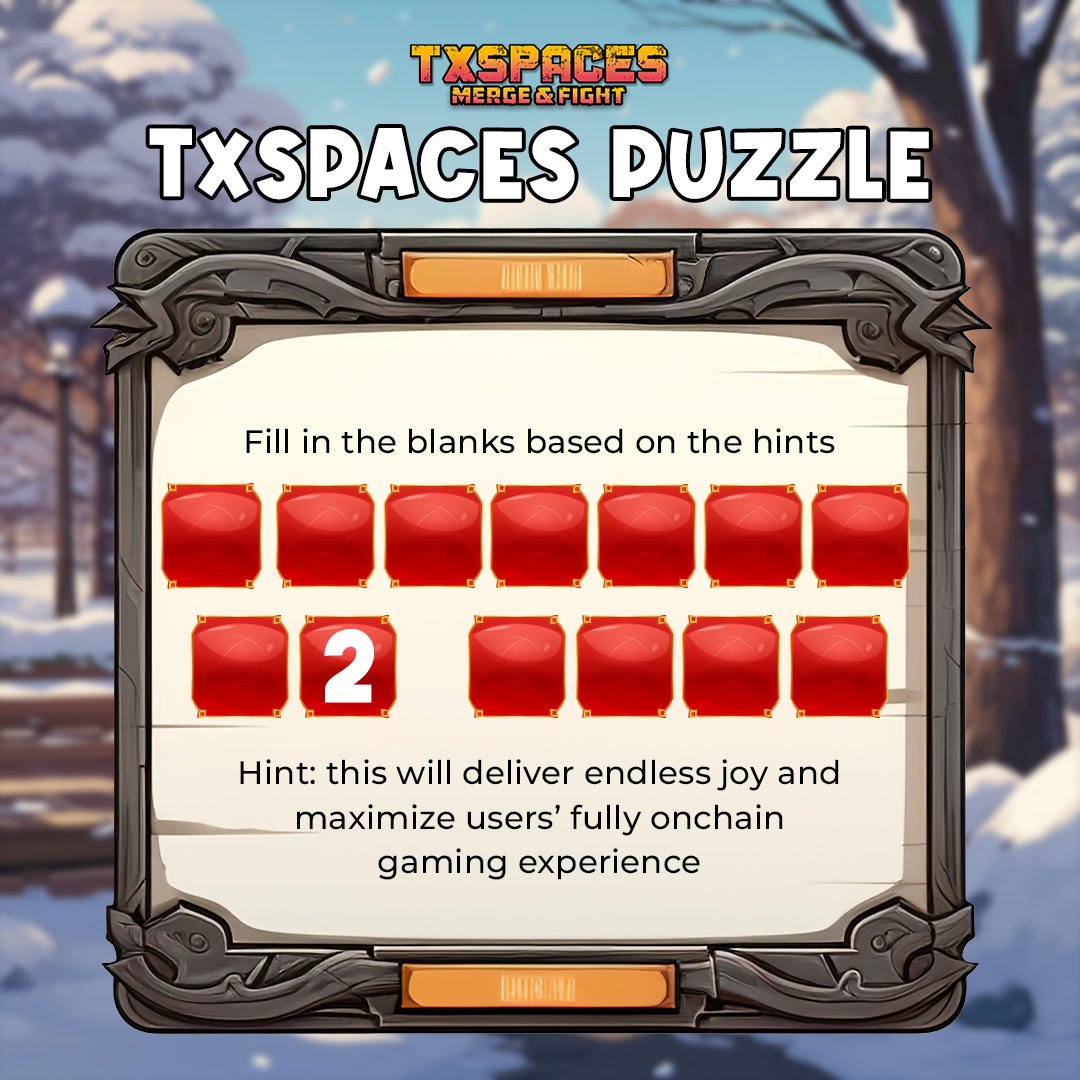 Our Santa 🎅 might just have some surprises for you!

Let's find out in the puzzle ⤵️

#TxSpaces #FOCG #Starknet #Dojo #Web3Games