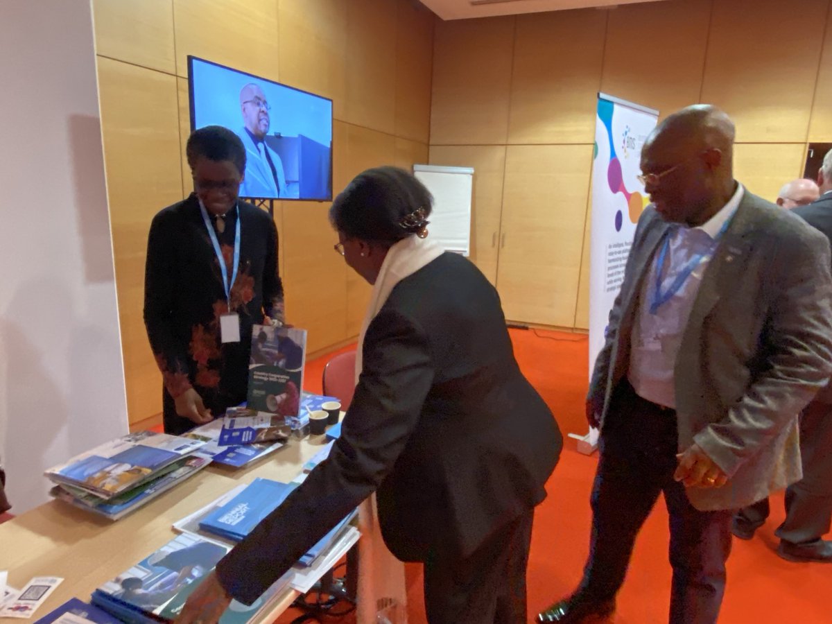 Thank you ⁦<a href="/Makubalo/">Lindiwe Makubalo</a>⁩ Assistant Regional Director ⁦<a href="/WHOAFRO/">WHO African Region</a>⁩ and colleagues #WRs and from HQ for visiting our boot in the sides of the 12th Global Management Meeting at the Cite Internationale ⁦<a href="/villedelyon/">Ville de Lyon</a>⁩.  ⁦<a href="/DrTedros/">Tedros Adhanom Ghebreyesus</a>⁩ ⁦