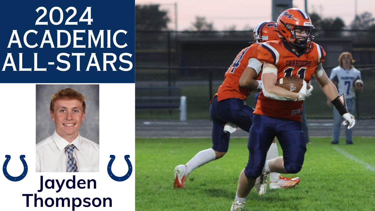 Congratulations to Jayden Thompson for being selected to the <a href="/Colts/">Indianapolis Colts</a> <a href="/INFBCoaches/">IFCA</a> Academic All Star Team! #ChargerPride