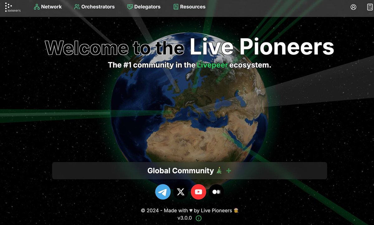🚀 Live Pioneers 2024 Recap: A year of growth &amp; innovation for the <a href="/Livepeer/">Livepeer</a> community!

✅ App Launch: v3 released with rewards tracking &amp; delegation tools
🔗 livepioneers.app

🌍 Community Growth
- 4x Telegram growth: t.me/livepioneers
- 83K+ impressions on X: