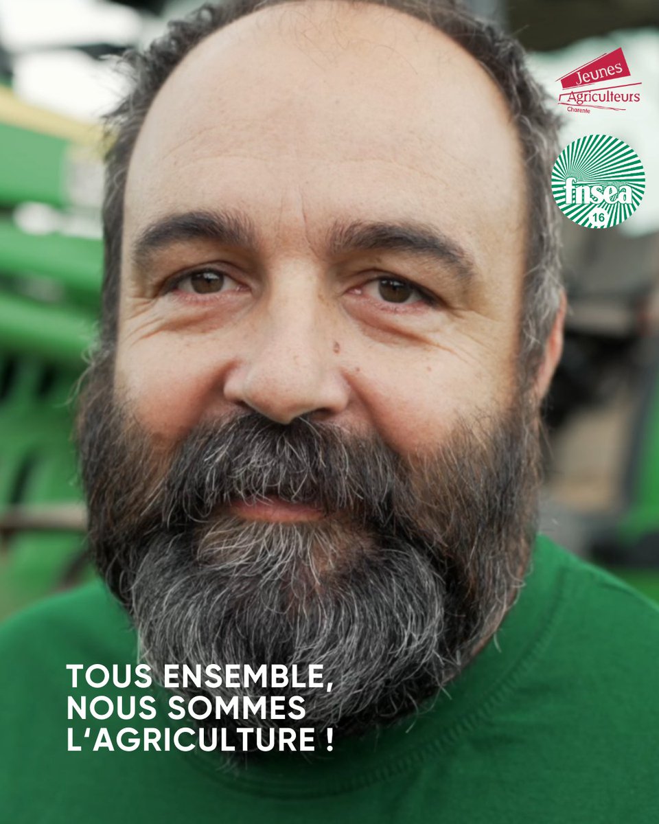 #Campagne2025 |🌱 𝐓𝐨𝐮𝐬 𝐞𝐧𝐬𝐞𝐦𝐛𝐥𝐞, 𝐧𝐨𝐮𝐬 𝐬𝐨𝐦𝐦𝐞𝐬 𝐥'𝐚𝐠𝐫𝐢𝐜𝐮𝐥𝐭𝐮𝐫𝐞 ! 🌾
🔹 Jean-Bernard Sallat, président de la FNSEA 16, se bat pour une agriculture forte et défend les valeurs de solidarité, d'innovation et de durabilité qui nous unissent tous. 💪