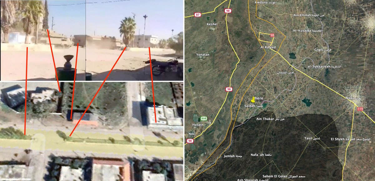JulianRoepcke's tweet photo. #NewsMap 
Israeli Merkava tanks operating in the Syrian village of #Saidah, three km inside Syria's Quneitra province. https://t.co/vTZVzo7zrD