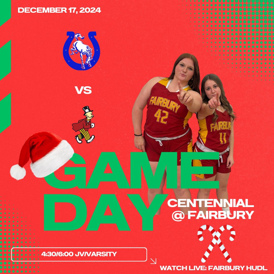 🏀 Gameday vs Centennial 🏀

Last game before break! The ladies are fired up and ready to go tonight! 

🕒 JV: 4:30 pm
🕞 V: 6:00 pm
📹: Fairbury Hudl Live

#JeffPride