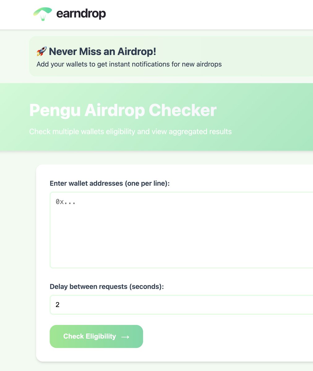 OlimpioCrypto's tweet photo. We'll probably break it, but here's a mass airdrop checker I made for $PENGU, EVM or SOL wallets, both work

Check: https://t.co/gJ2lt8Y26F 

No cookies, no tracking, no signatures

https://t.co/j5r8phTQIx https://t.co/LDTtSk4xAE