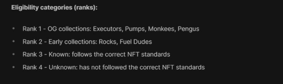 AnonVee_'s tweet photo. Several NFT collections are eligible for the Fuel airdrop https://t.co/dbtCZliLED